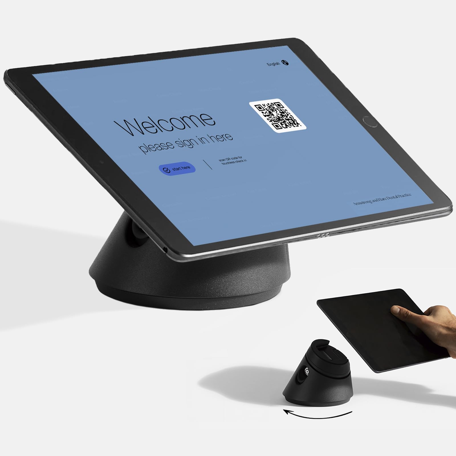 Bouncepad Click Support iPad et Support Tablette | Station d'Accueil Sécurisé et Verrouillable pour Les Entreprises et Les Points de Vente | Compatible Tous Modèles | Noir