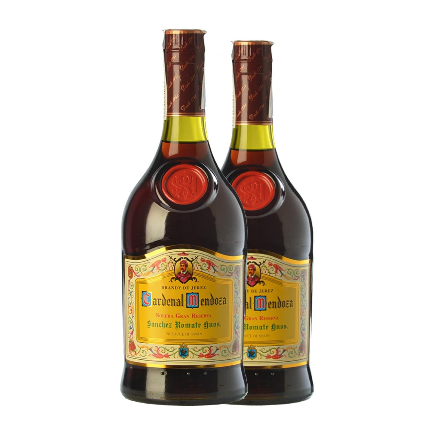 Brandy Sánchez Romate Cardenal Mendoza Jerez-Xérès-Sherry 70 cl (Schachtel mit 2 Flaschen von 70 cl)