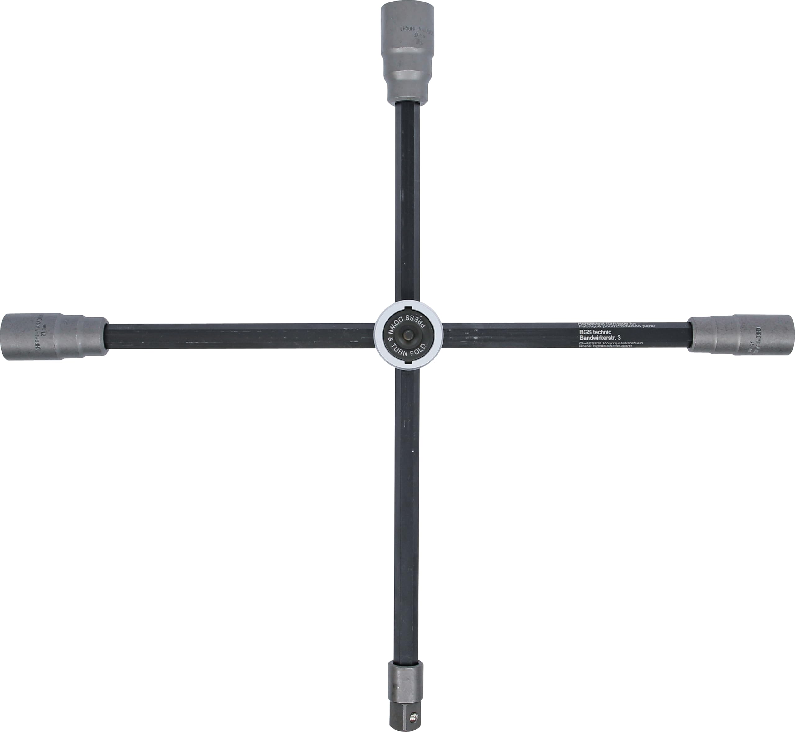 Clé En Croix SW-Stahl 24x27x32 Mm - Plaque Centrale, Longueur 700 Mm