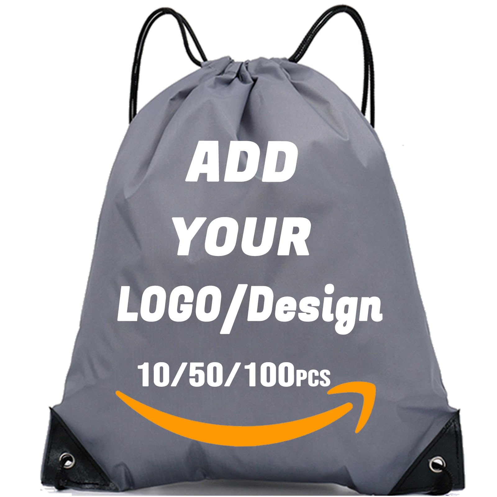 AMOFACIO Custom Drawstring Backpack 10/50/100/200 Pcs Personalized Bulk Sport Draw String Bags with Logo, Text, Design, Customized Promotional Items