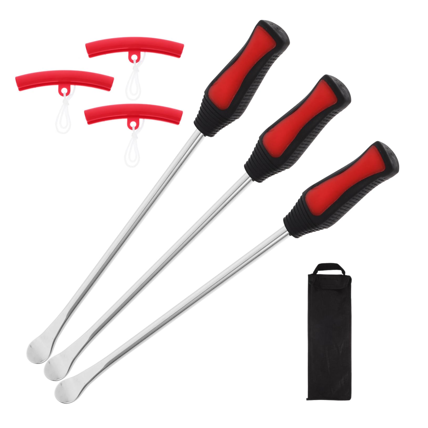 Alipis 1 Set Tire Changing Tool with Rim Protectors and Valve Cores Ergonomic Design for Cars and Motorcycles Portable Storage Pouch Included Easy to Use Tire Lever Kit