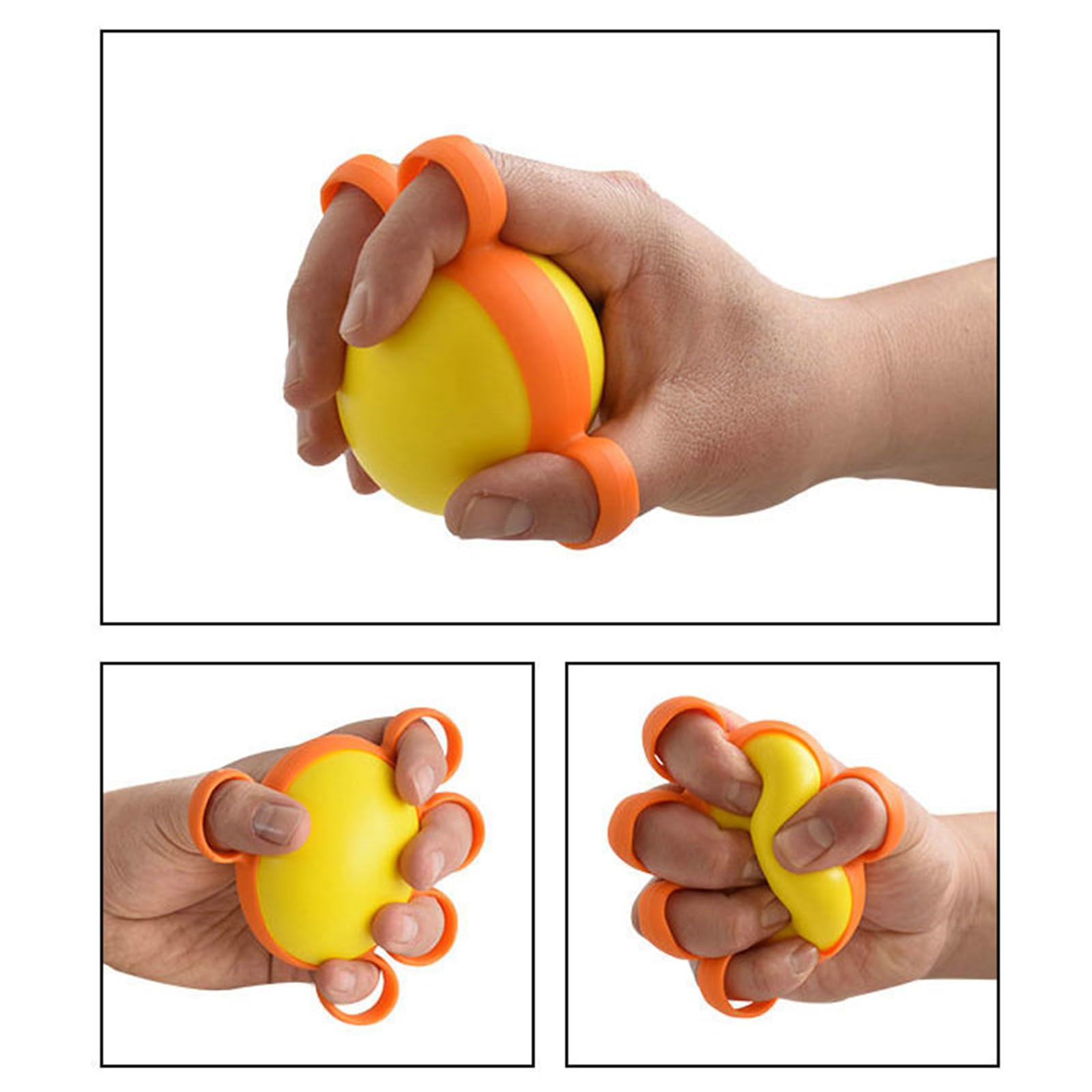 YJZQ 2PCS Balle Réeducation Main et Poignée PU Ballon d'exercice pour les mains Balle Doigt Exercice Musculaire 2 niveaux de résistance Dia-7CM pour 10lb / 25lb