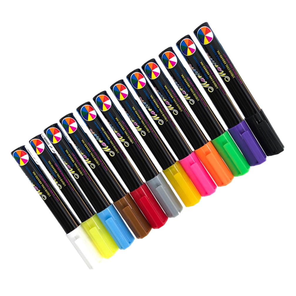 STOBOK 12 Stück Flüssigkreidestift Abwischbar für Tafel und Whiteboard Kunststoffgehäuse Ergonomisches Design für Schule und Büro