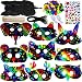 Supla 27 Set Magic Scratch Art Rainbow Scratch Paper Animal Masks Owl Rabbit Tiger Wolf Bear Squirrel Fox Bear Elephant Cutouts Face Masks with Holes with Elastic Cords Scratching Tool for Kids Jungle Forest Animal Birthday Party