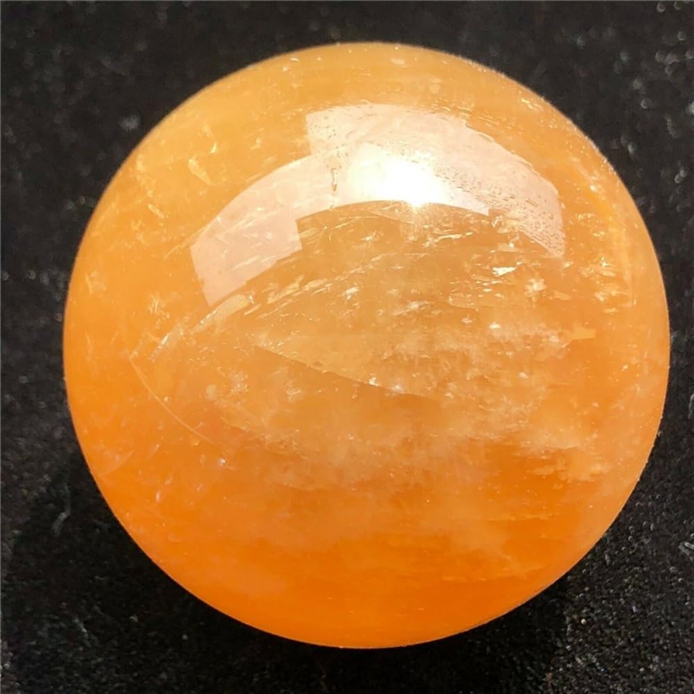BKGWCSOR Yellow Calcite Polished Quartz Crystal Ball Ornaments (Size : M 1pcs)