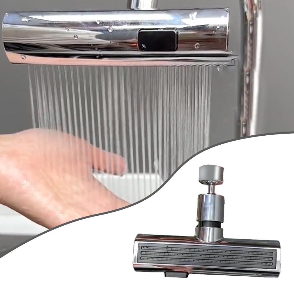 Kitchen Tap,3 Modes Kitchen Faucet Spout, 360° Swivel Waterfall Spout Faucet, Kitchen Sink Faucet Adapter, Stainless Steel Waterfall Sink Faucet, Kitchen Bathroom Sink Faucet Mixer