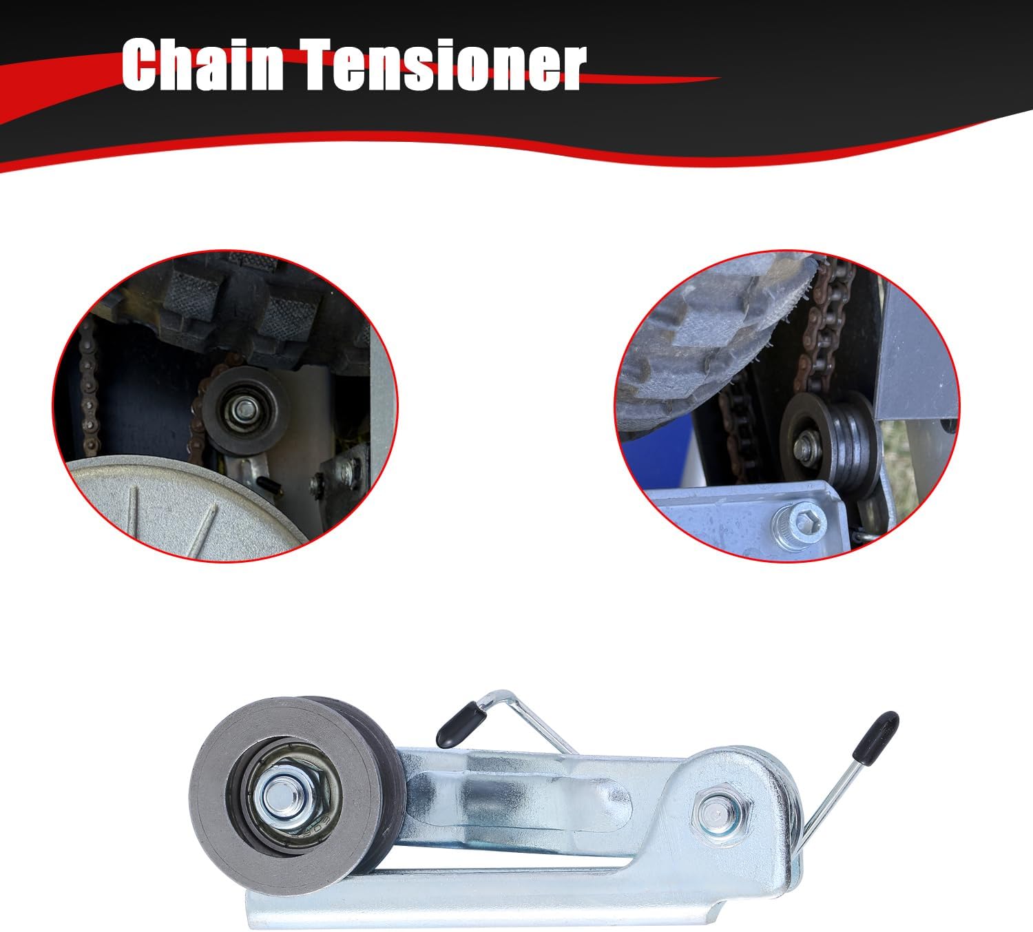 KAMIER MX350 Chain Tensioner Adjuster with Spring Replacement for Razor MX350 MX400 SX350 ZR350 Dirt Rocket Bike Kids Electric Motocross Off Road Heavy Duty Parts Silver Razor Part W15128050079
