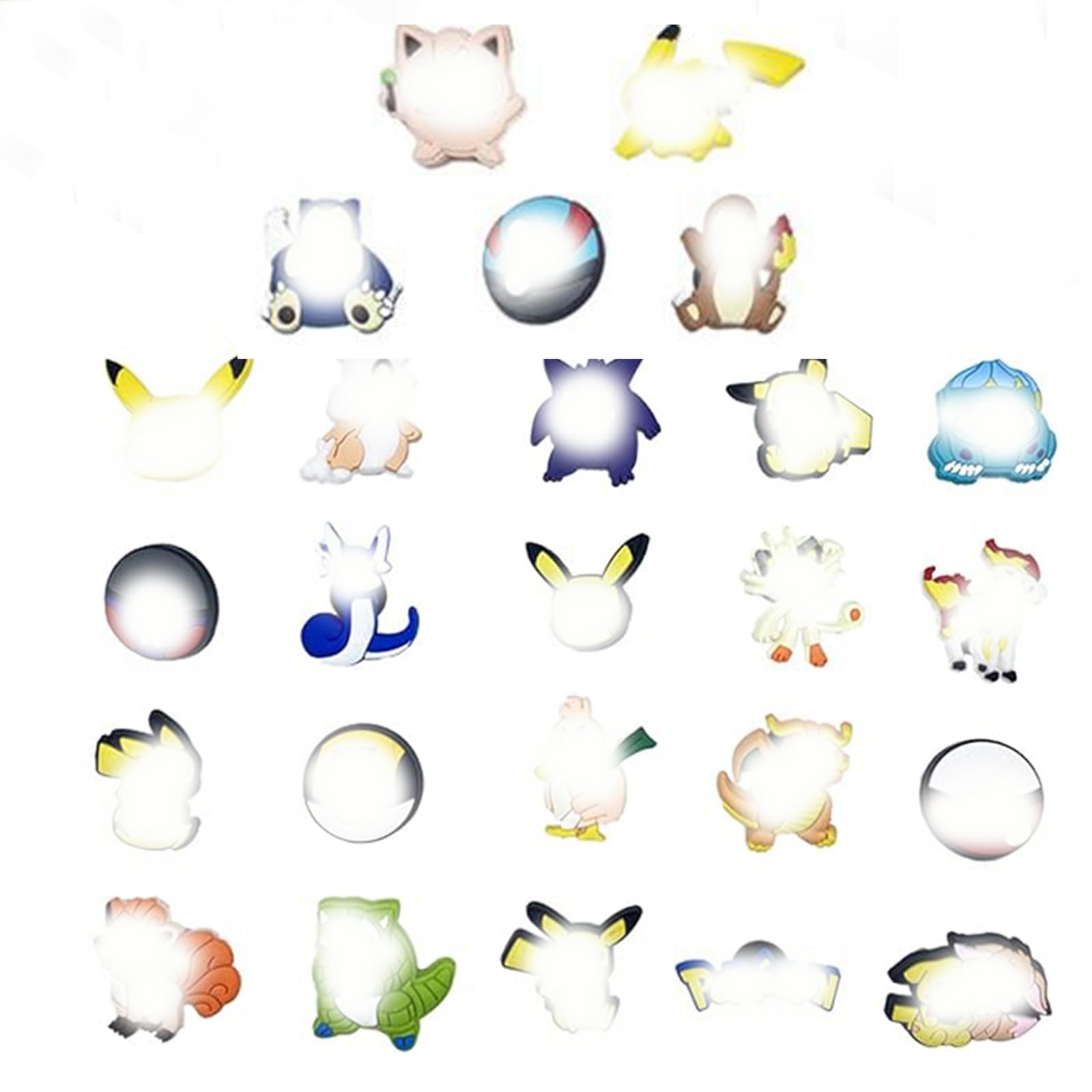 Yoimckay 25 Piezas Cartoon Decoración Zapatos,DIY Decoración Dibujos Animados,Cute Anime Decoración de Zapatos de Joyería,Accesorios de Decoración de Zapatos,Picos Zapatos de PVC,Charms para Unisex