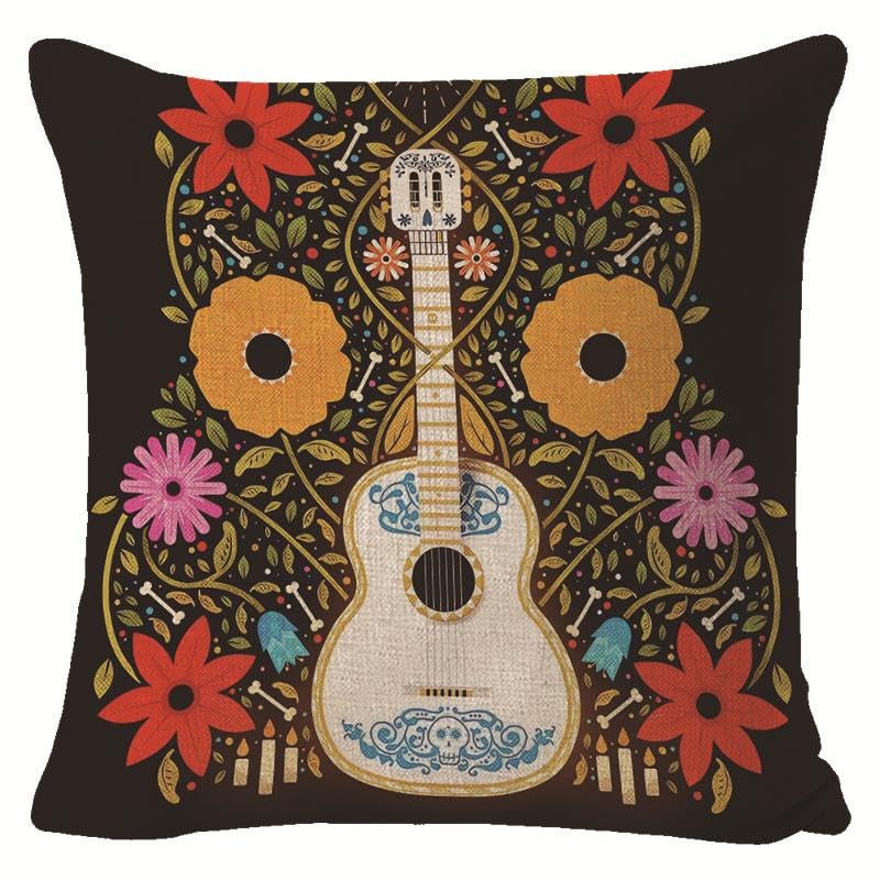 Tiuyzsle 4pcs/Set Creative Halloween Decoration Cushion Cover Classic Skull Series Printed Throw Pillow Cover