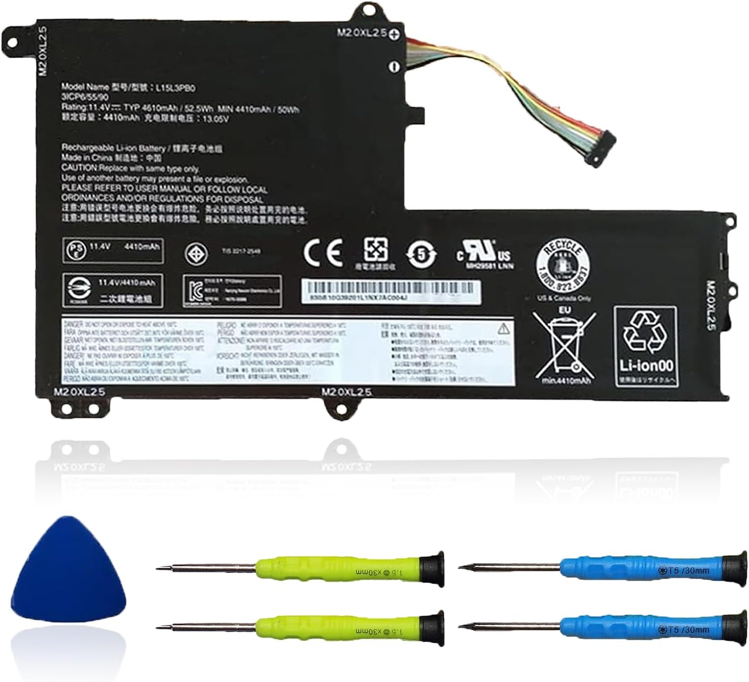 L15L3PB0 Laptop Battery Compatible with Lenovo IdeaPad 330S-14AST 330S-14IKB 330S-15ARR 330S-15AST 330S-15IKB Series L15M3PB0 5B10Q39202 5B10Q39201 L15C3PB1 5B10Q39205 11.4V 52.5Wh(Shape-B)