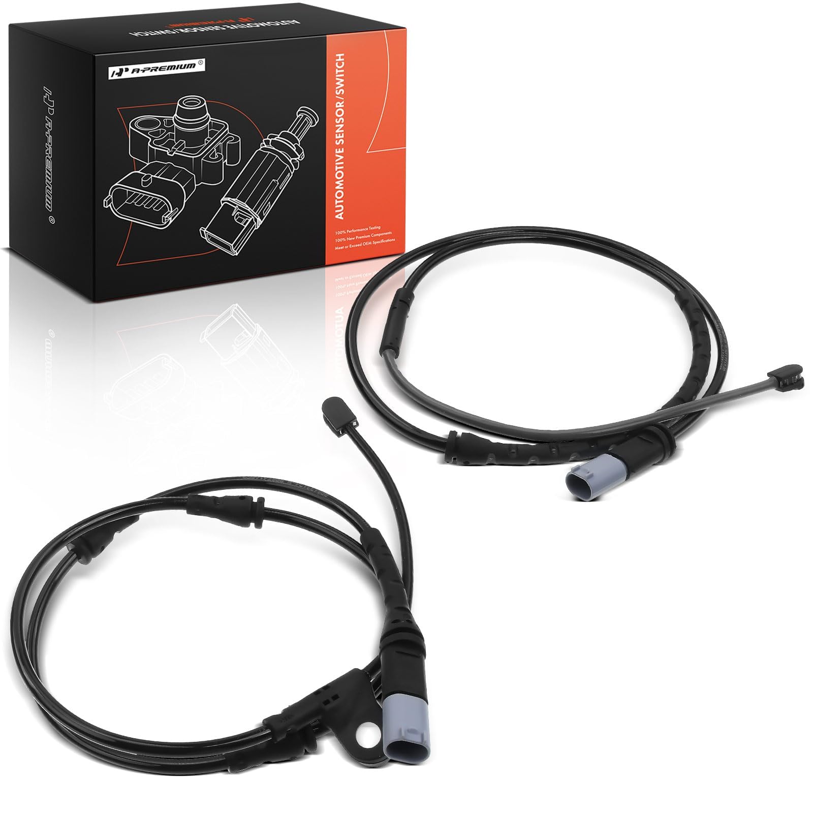 A-Premium Front and Rear Disc Brake Pad Wear Sensors Compatible with BMW X5 2011-2018, X6 2011-2019, 2-PC Set