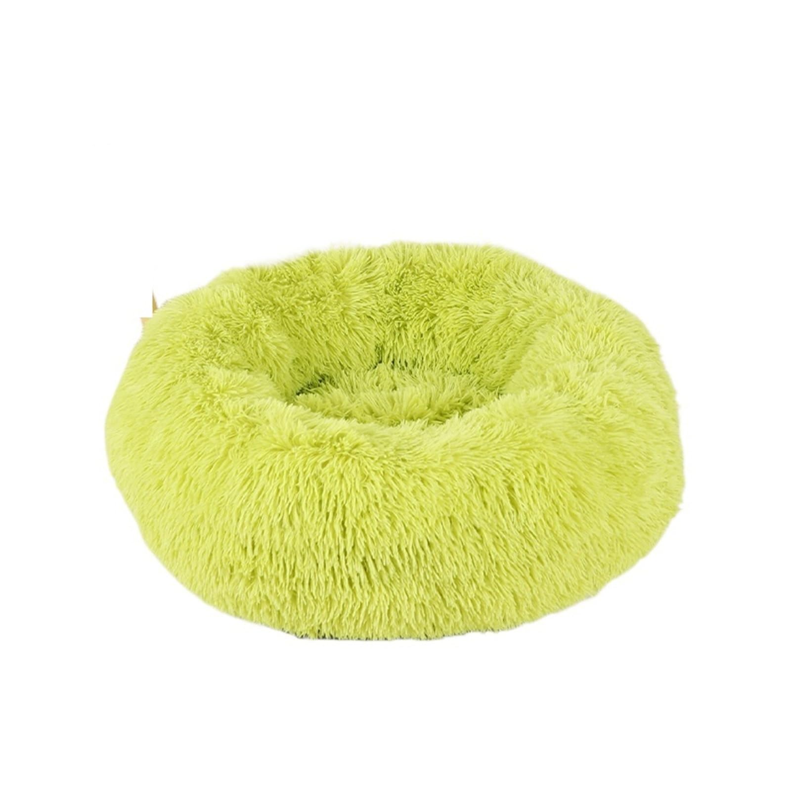 Legowisko dla psa Donut duży okrągły kosz zimowe pluszowe łóżka psów średnie akcesoria puszysta buda małych szczeniąt zwierzęta domowe produkty kotów(Green,70cm)