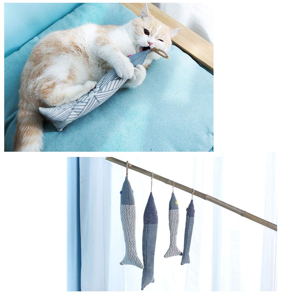 OMEM Katzenspielzeug Stofftier niedliches Fischkissen Quietschspielzeug für Hunde und Katzen Verschleiß und Kratzfestigkeit