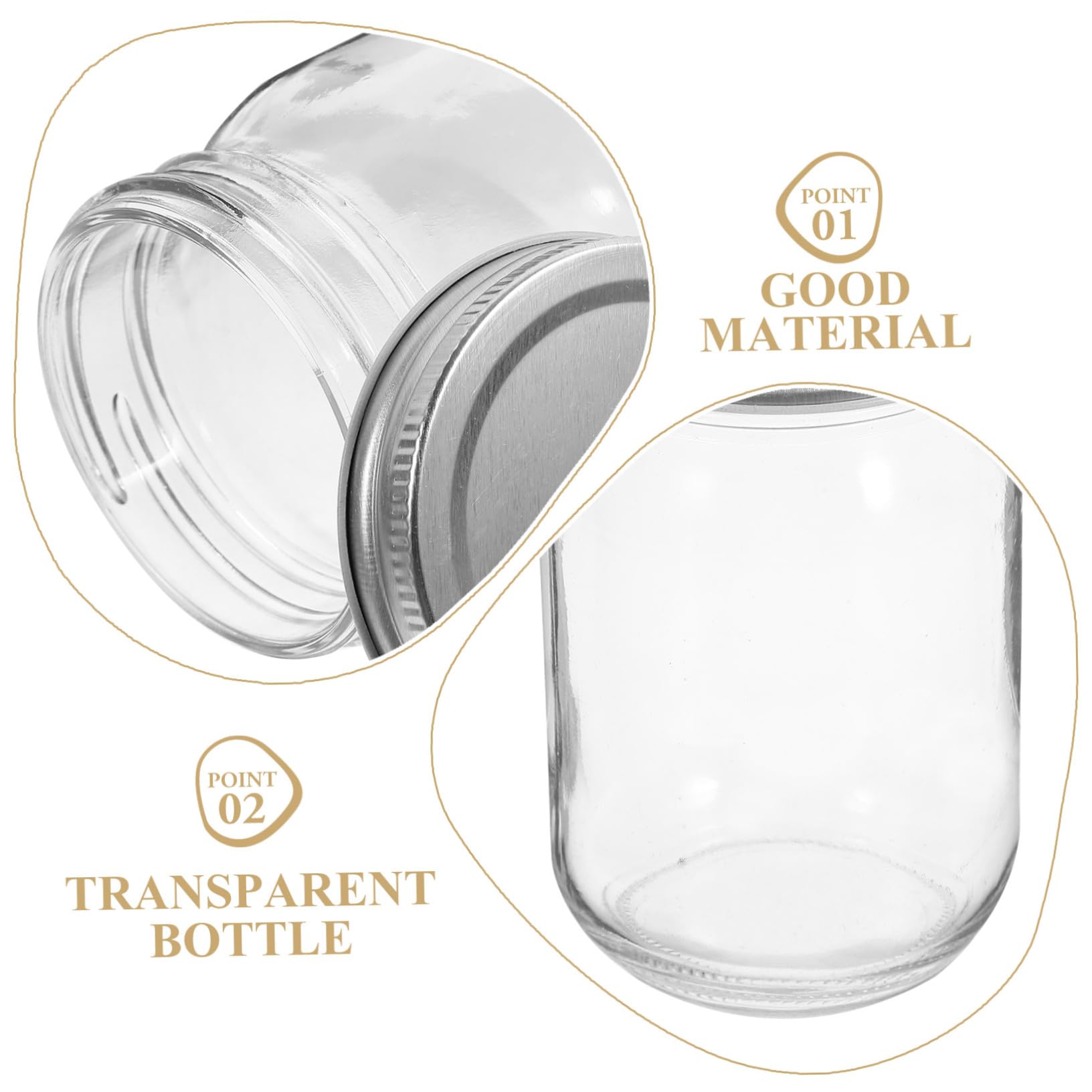 4 Stück Einmachglas mit Deckel 380ml Glas, Breit Geöffnet