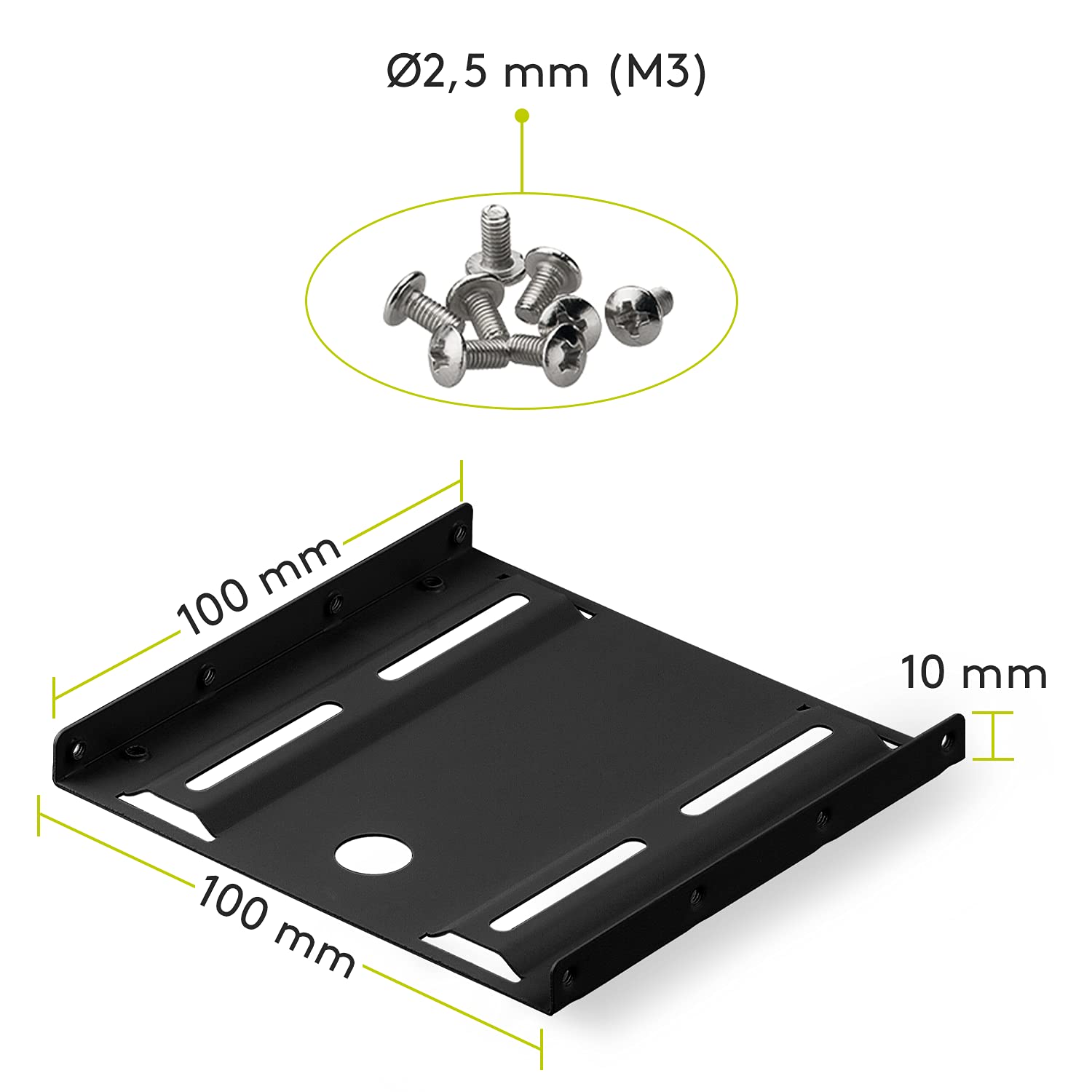 Goobay 93990 Telaio di Installazione per Hard Disk da 2, 5" in 3, 5", Nero