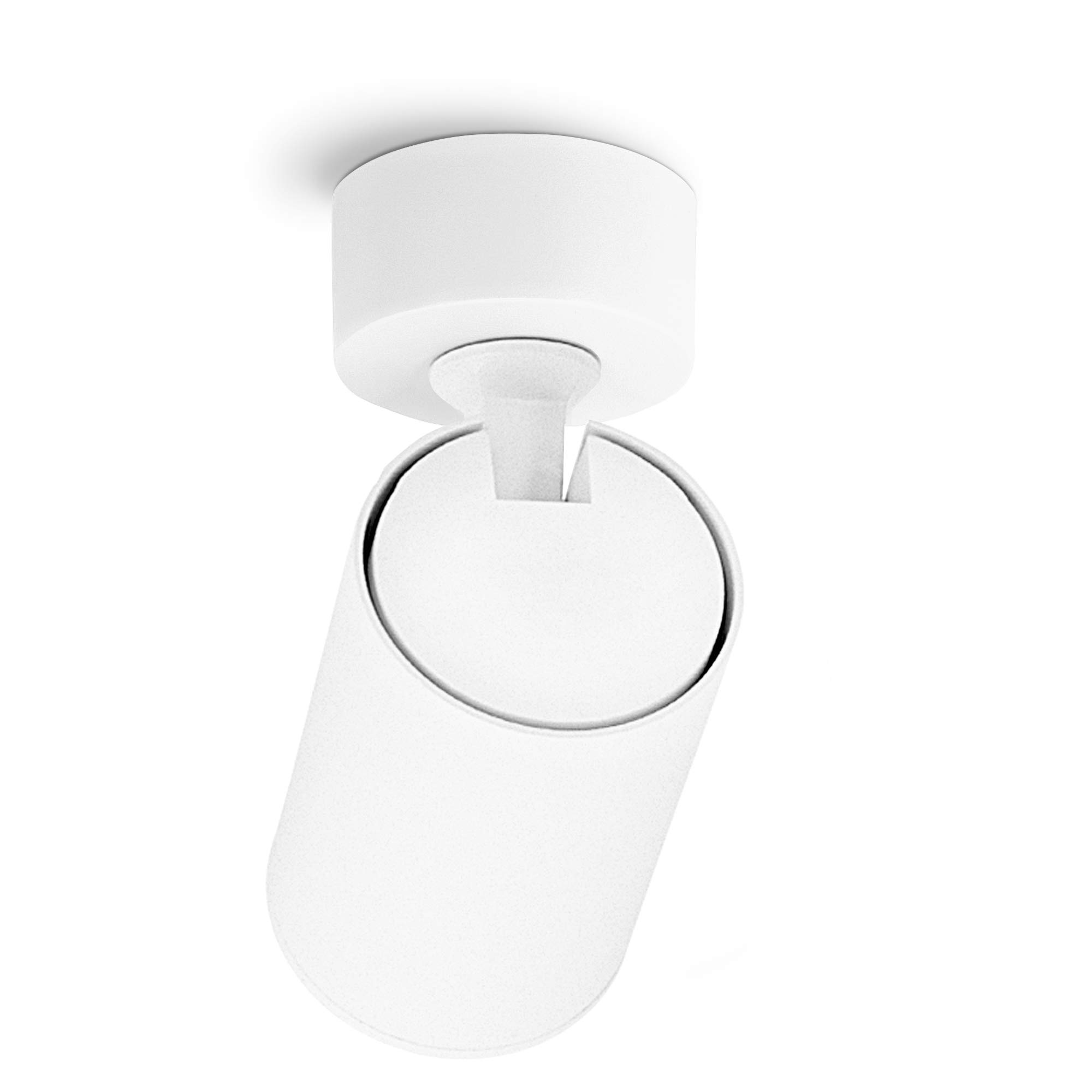 linovum TENJO Foco de pared orientable blanco redondo para 1 foco GU10 – Foco interior de techo de pared giratorio