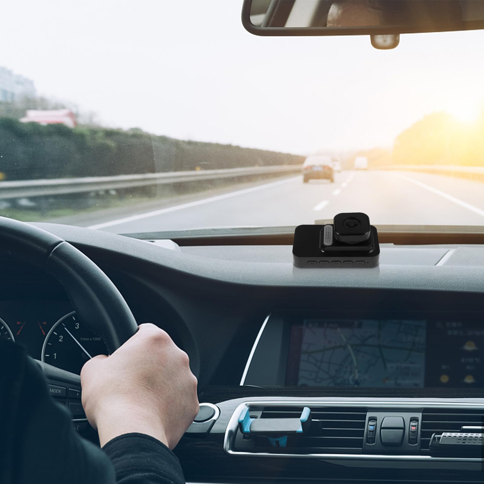 Dash Cam Auto Doppia Telecamera Frontale per Auto Nero ABS