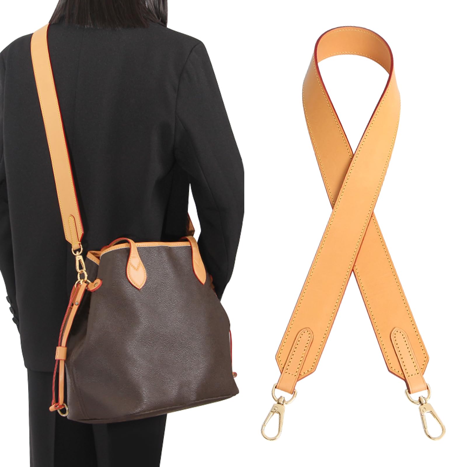 jiesinlov Vachetta Lederriemen Ersatztasche Schultergurt für Neverful Tote Handtasche