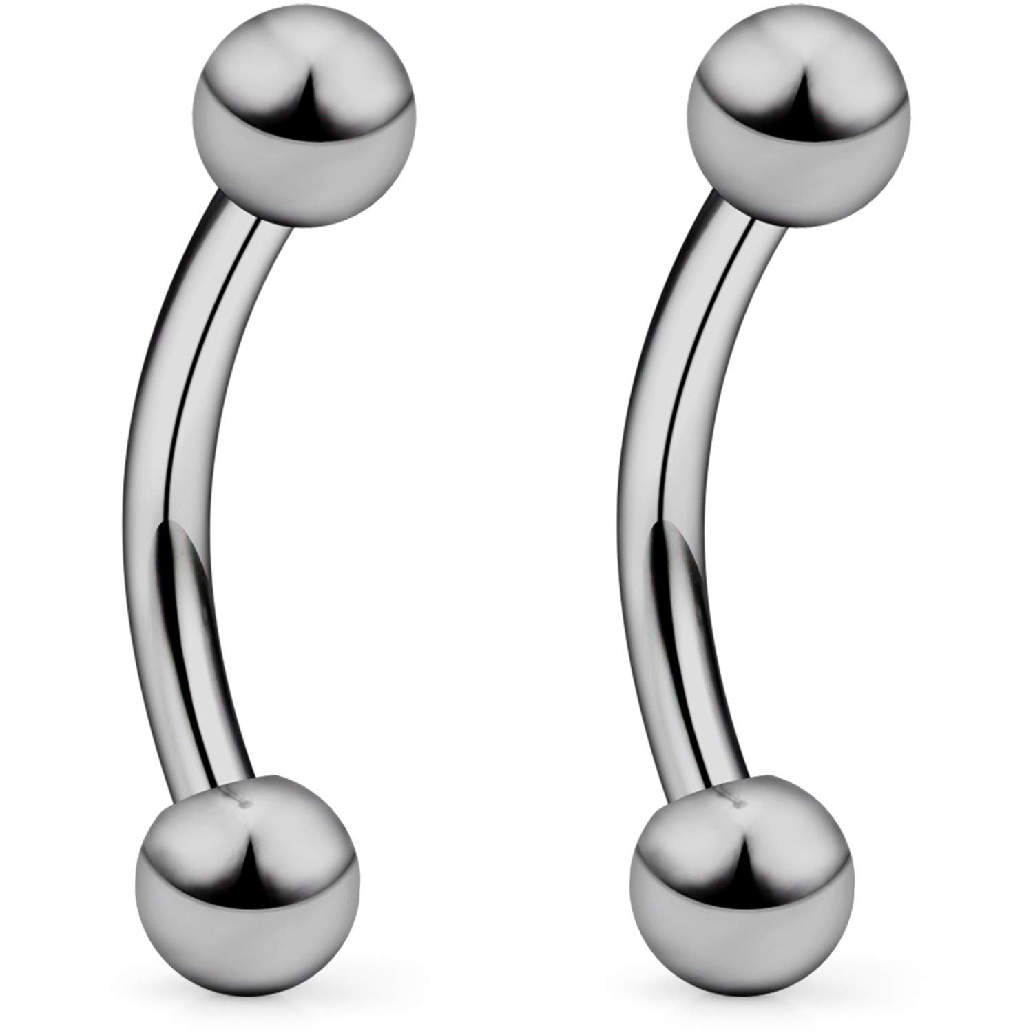 SCERRING 2-8PCS 16G G23 Titanium Curved Eyebrow Barbell Tragus Helix Ear Belly Lip Nipple Tongue Ring Body Piercing Jewelry 6-16mm