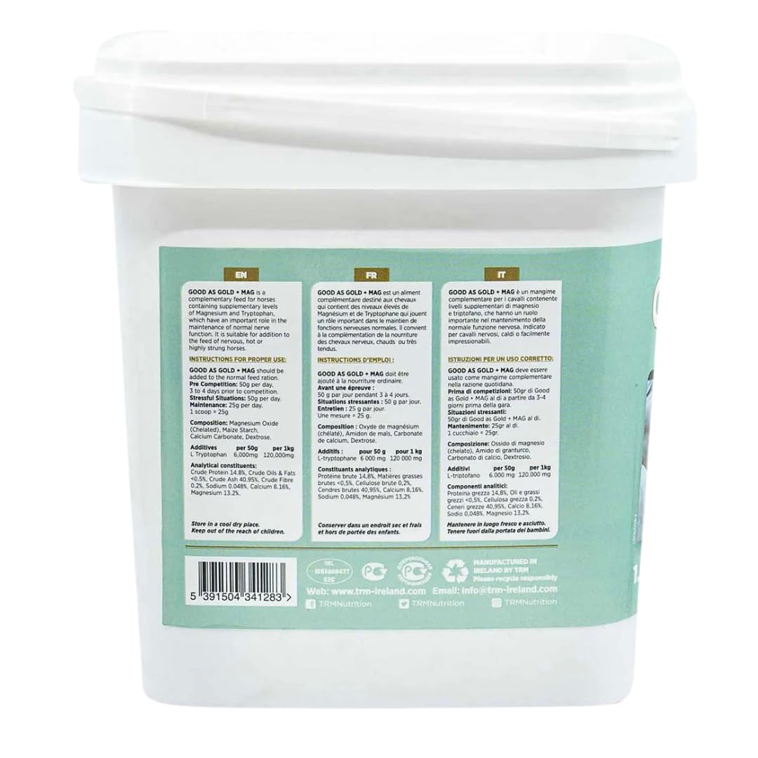 M.T.R. Good As Gold + Mag, Beruhigungsmittel mit L-Tryptophan und Magnesium (1,5 kg) für nervöse, hitzige, gestresste oder aggressive Pferde
