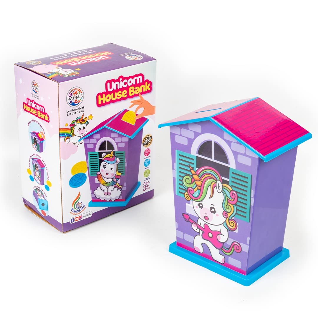 Ratnas House Bank Unicorn Printed Piggy Bank, Coin Holder, Coin Box for Kids (B0BPYPFZG6) Amazon Price History, Amazon Price Tracker