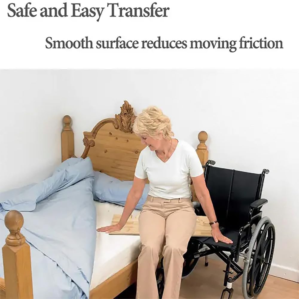 Tablas De Transferencia para Discapacitados, Tabla De Transferencia De Madera, Tabla De Transferencia De Cama con Asa, Capacidad De Peso De 330 Libras, para Transferencias De Pacientes