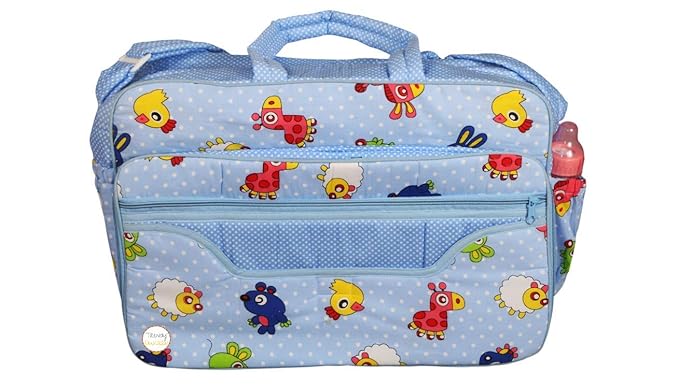Trendy Dukaan Multipurpose Polyester Diaper/Mother Bag with Diaper Changing Flap (L.Blue)