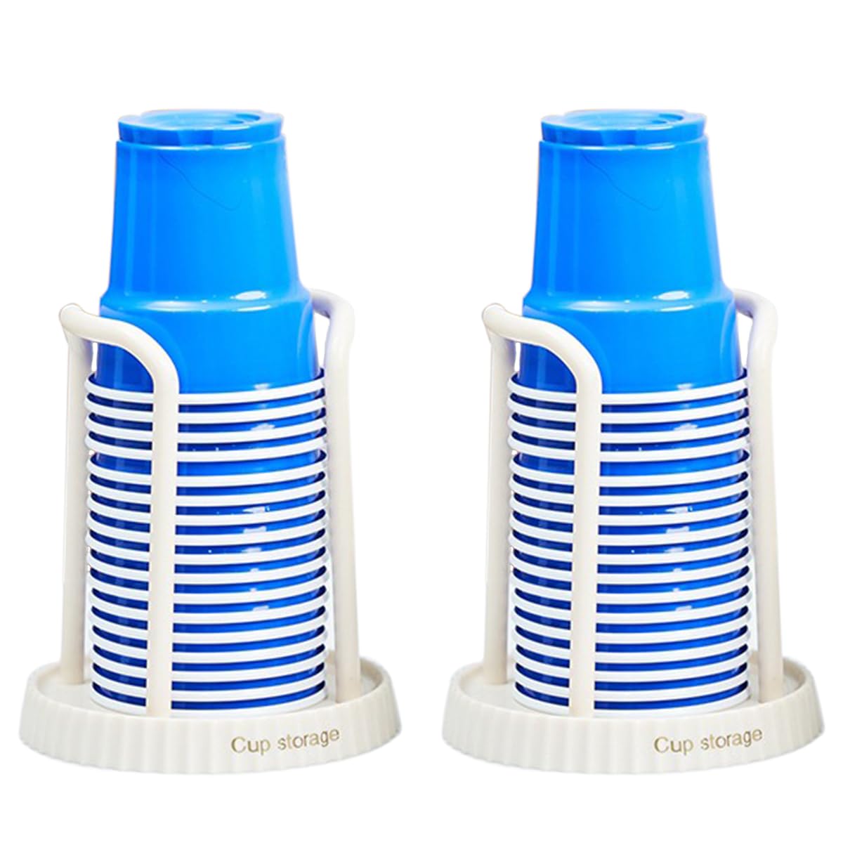 2-Pack Bathroom Cup Dispenser Plastic Fit 3-7 oz Cup Holder Paper Cup Storage Mouthwash Cups Holder for Rinsing Cups On Bathroom Vanity (White)