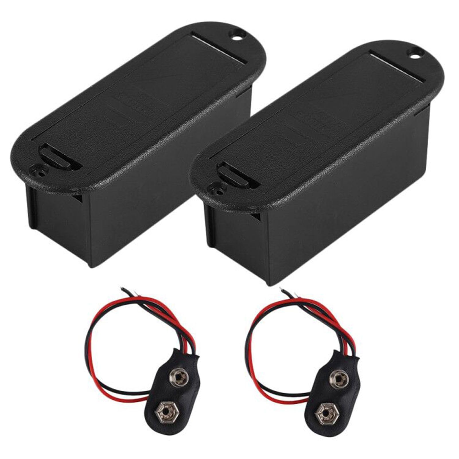 2Pcs 9V Battery Holder Case Box, Replacement Battery Case for Active Guitar Bass Electronics & Pedal DIY