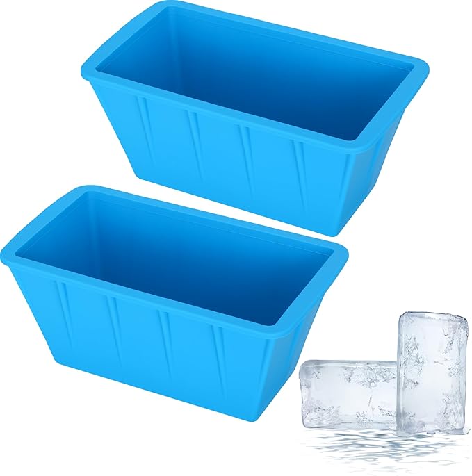 Extra Large Ice Cube Molds, 2-Pack, Extra Large 8 lb Ice Cubes, Easy Release Ice Cube Tray, Silicone Ice Cube Molds for Ice Baths, Ice Bath Cooler, Ice Tray