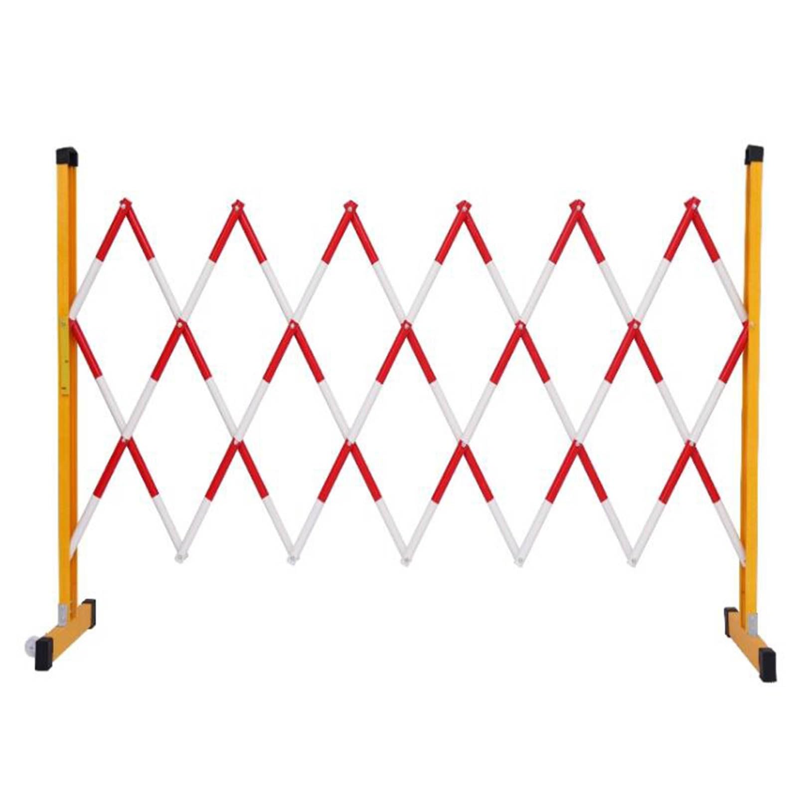 WQPMNYG Security Barrier,Telescopic Traffic Safety Fence, Portable Movable Guardrail for Construction, Red-White Isolation Barrier, Ideal for Outdoor Roads & Garages (11.4ft/350cm)