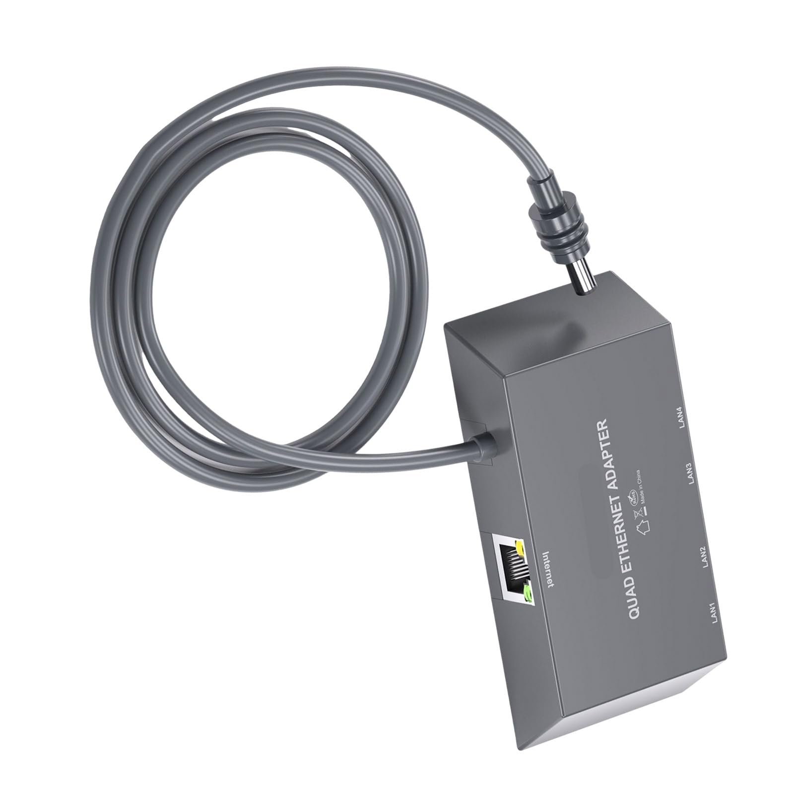 Adattatore multiplo con cavo, 4 porte Gigabit, configurazioni facili per streaming Internet stabile e estensione Ethernet di gioco