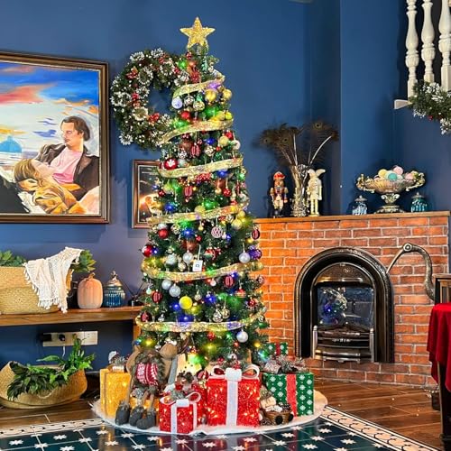 Image of Hykolity 7.5 ft Prelit Pencil Christmas Tree with 792 Branch Tips