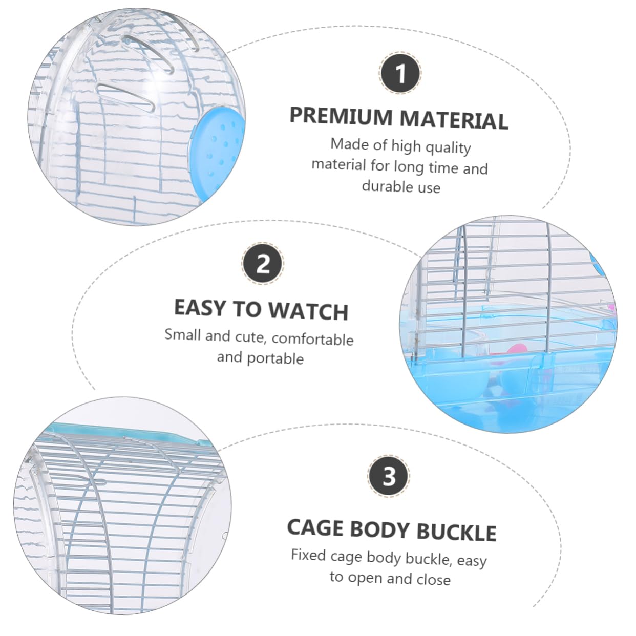 Kisangel Transparenter Bequemes aus Griff mit Hamster Kunststoff Hamsterkäfig zum Tragen Leicht Reinigen Kühles Schlafnest Rattenkäfige Zufällige Farbe und Kleintiere im Freien