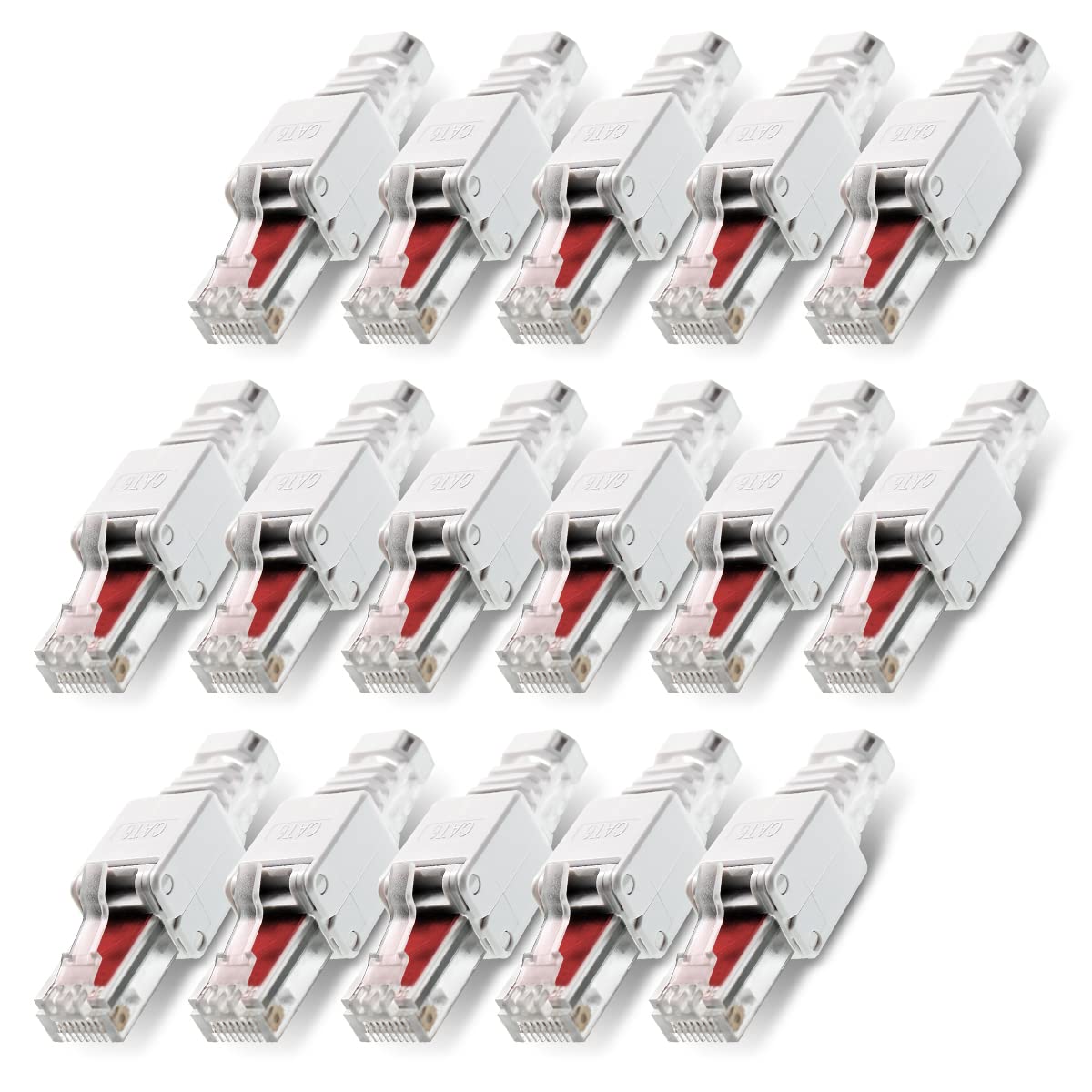 LEENUE Lot de 1 connecteurs RJ45 blindés CAT 7 sans outil, 10 Gbps/600 MHz Doré Connecteurs RJ45 PoE pour câbles d'installation Cat7 Cat6A Connecteur LAN Cat7 sans outil réutilisable