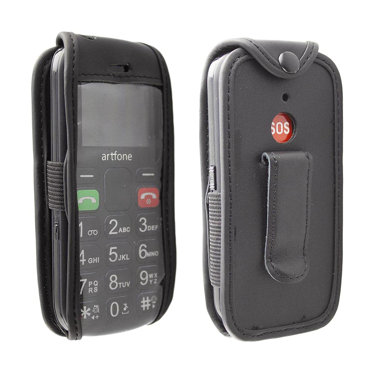 caseroxx Leather-Case with belt clip compatible with Artfone CS181 made from genuine leather