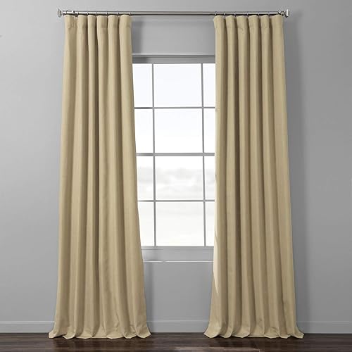 Miniatura 8 de HPD Half Price Drapes FLCH-BO19022-108, Cortinas opacas de lino sintético italiano para sala de estar y dormitorio, 50 x 108 pulgadas, con