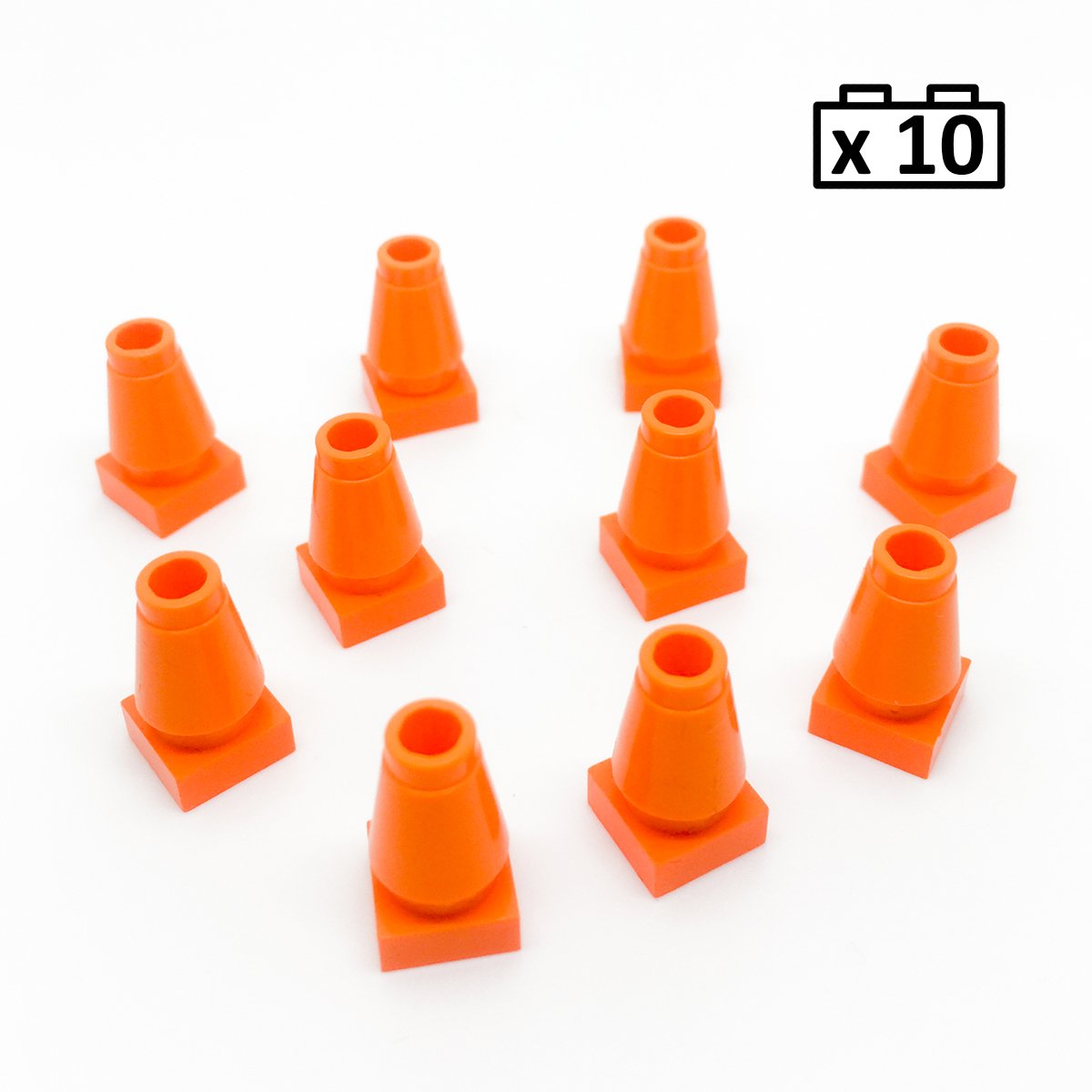 Signature Bricks10 x Orange Traffic Cones for Traffic Roadworks City Construction