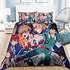 LUNK Boku No Hero Academia MHA Bed Set Izuku Deku Bakugou Todoroki 3PCS Duvet Cover Set Anime Quilt Cover + 2 Pillowcases (No Comforter) - Bedding Duvet Cover Set for Xmas Gifts