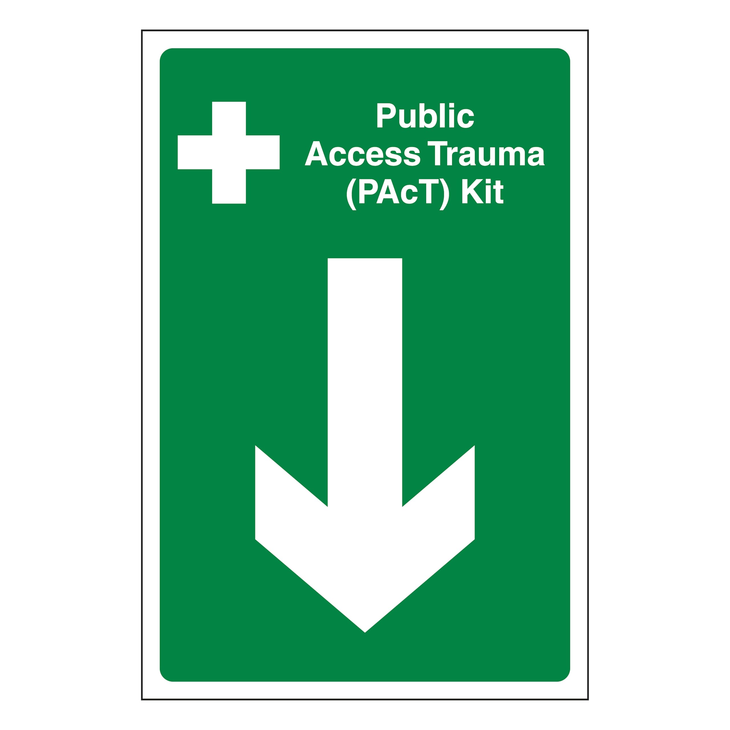 V Safety Public Access Trauma (PAcT) Kit Arrow Down 200 x 300mm - 3mm Aluminium Composite