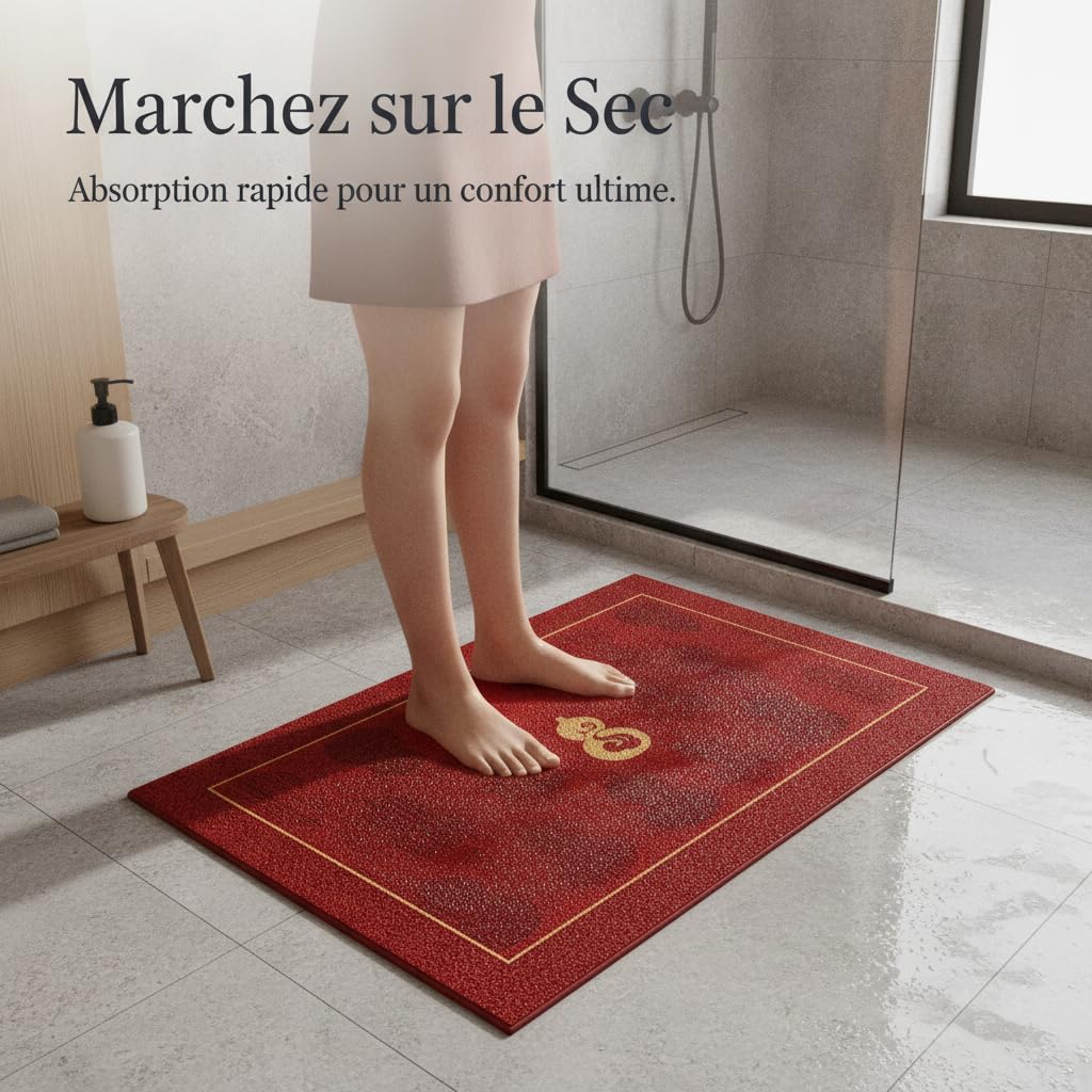 Tappeto da Bagno Antiscivolo, Zucca propizia, 80x120cm | Struttura in composito, Tappetino per doccia, Per bagni moderni, Per persone anziane