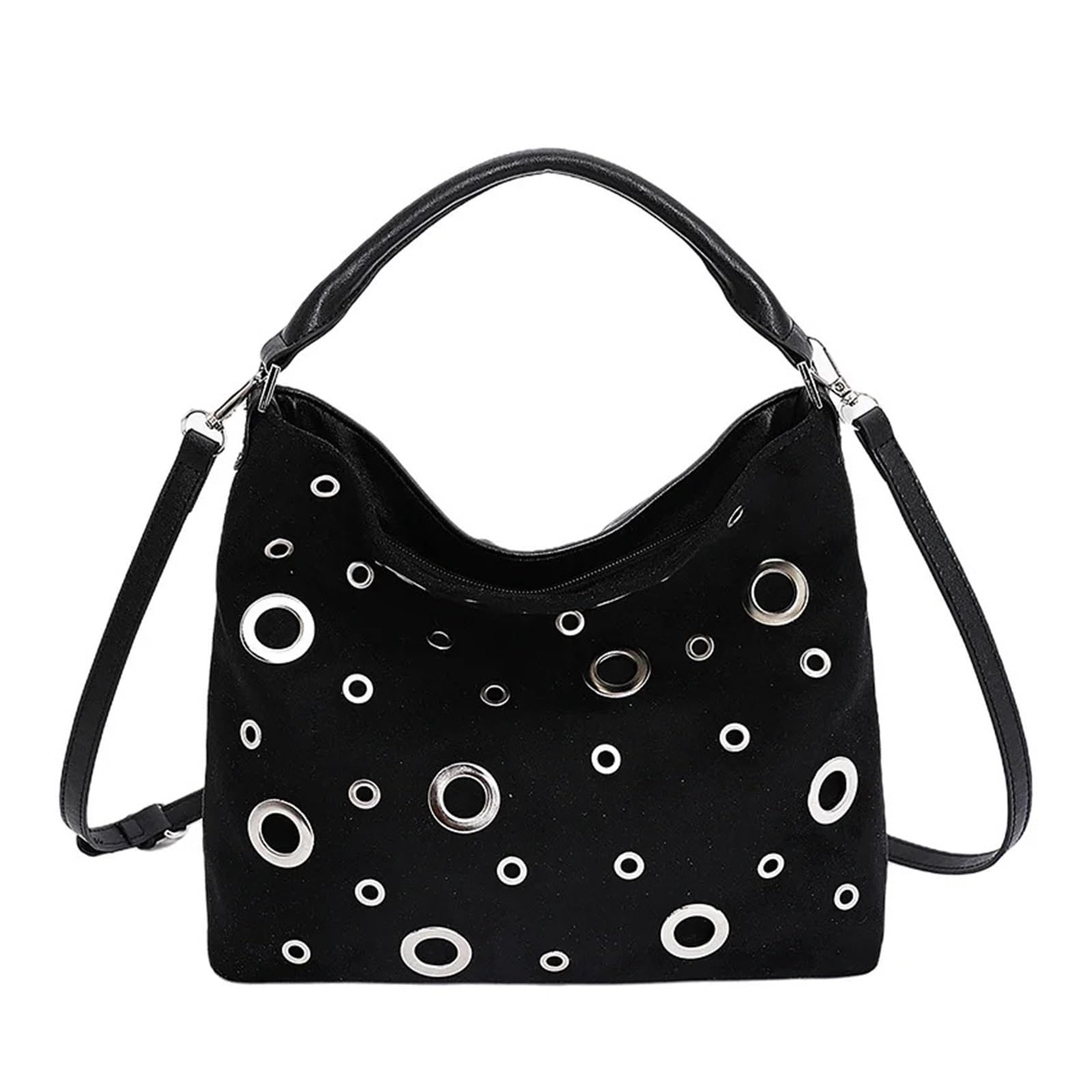 Bolso Tachuelas Bolso de mano retro con remaches de metal de nicho for mujer Versátil estilo motero bandolera