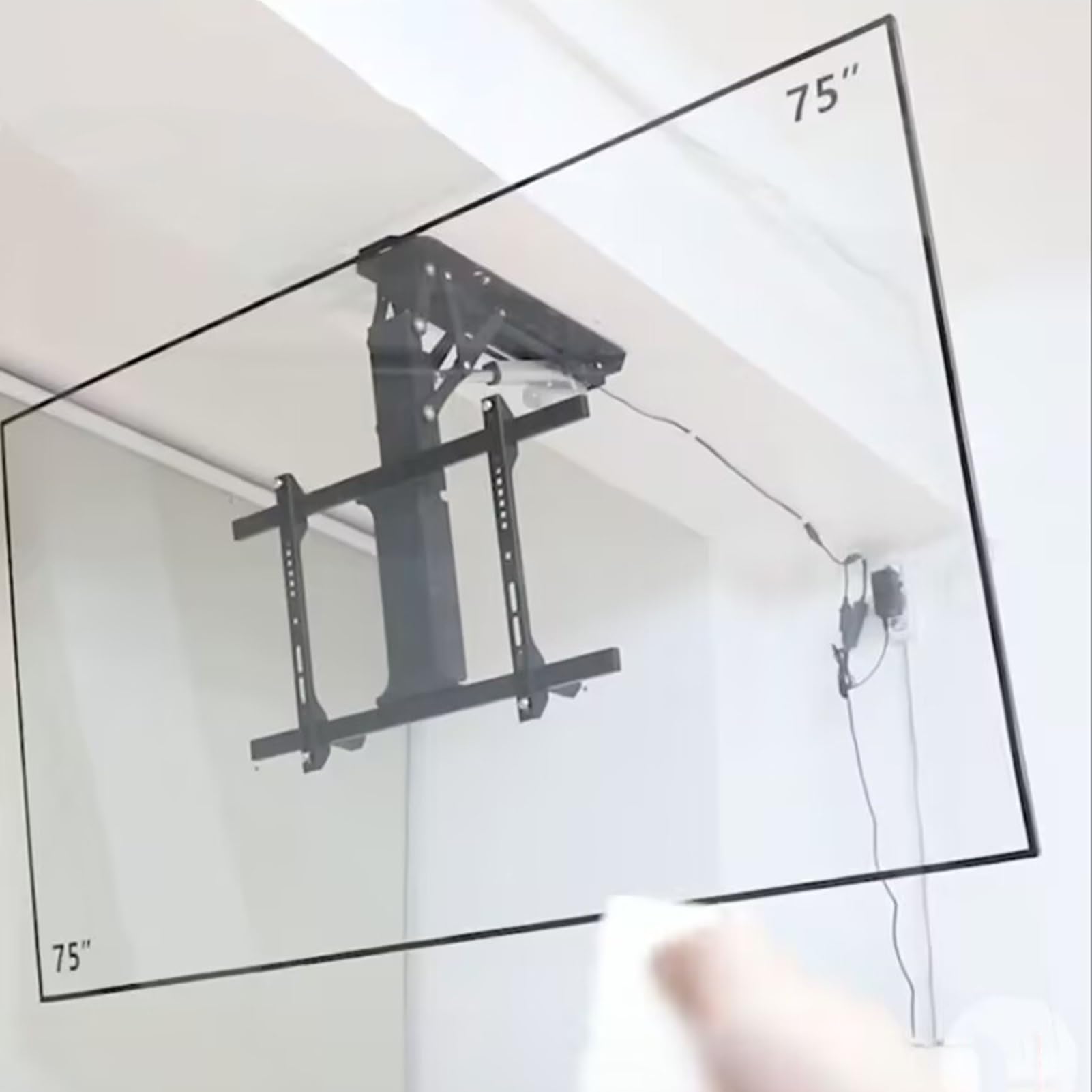 THEGA Motorized TV Mount - Telescopic Electric TV Lift With Auto Lifting, Hidden Drop Down TVs Lift, 0-85° Flip Down, Fits 32-70 Inch TVs