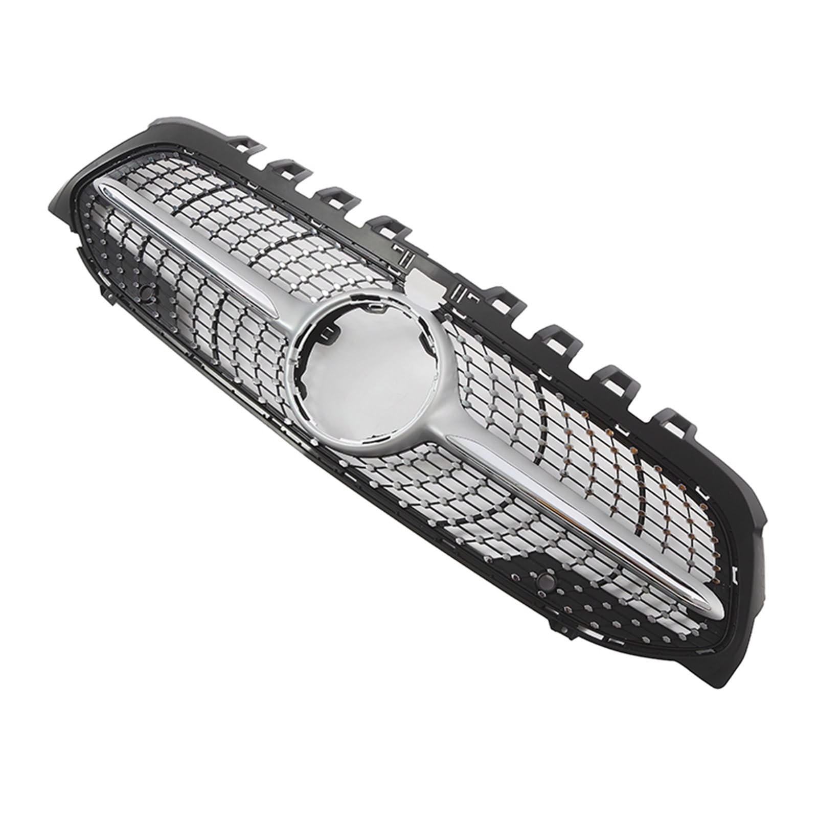 Pasuje do Mercedes Benz A-Class W177 2019-2022 A200 A220 A250 A35 AMG Chromowany diamentowy grill w stylu Czarny GTR przedni zderzak(GT-Black)