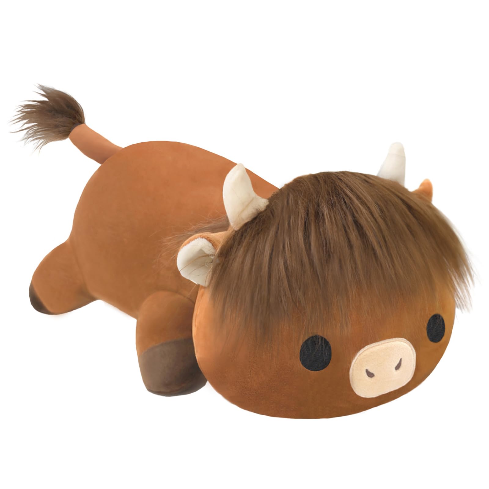 SQEQE Weighted Highland Cow Plush, Weighted Highland Cow Stuffed Animal, Cute Cow Plushies Soft Pillow Toy Gift for Kids Adults 9.8 Inch, 0.8 Lbs