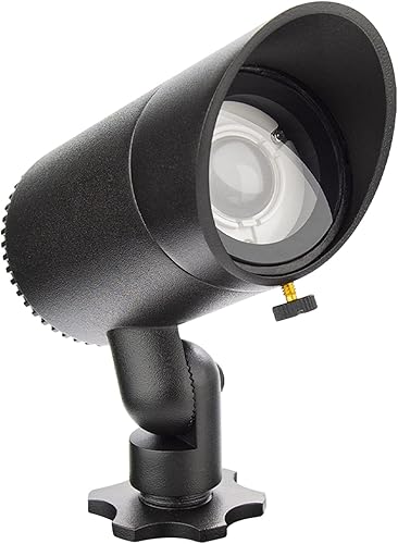 WAC - Iluminación de paisaje, luz LED de acento básica de 12 V, 6 W con ángulo de haz ajustable de 3000 K en negro