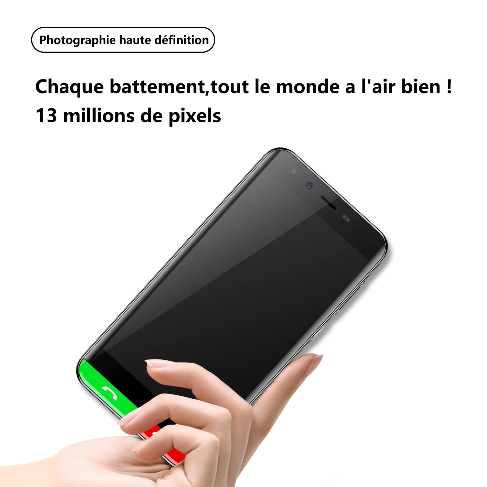artfone SMART_500 4G Smartphone Anziani Icone Grandi丨Display HD 5 pollici丨Pulsante SOS丨Android 12丨Fotocamera posteriore 13MP丨Batteria 2800mAh丨WI-FI丨GPS丨Cellulare per anziani con Whatsapp - Nero