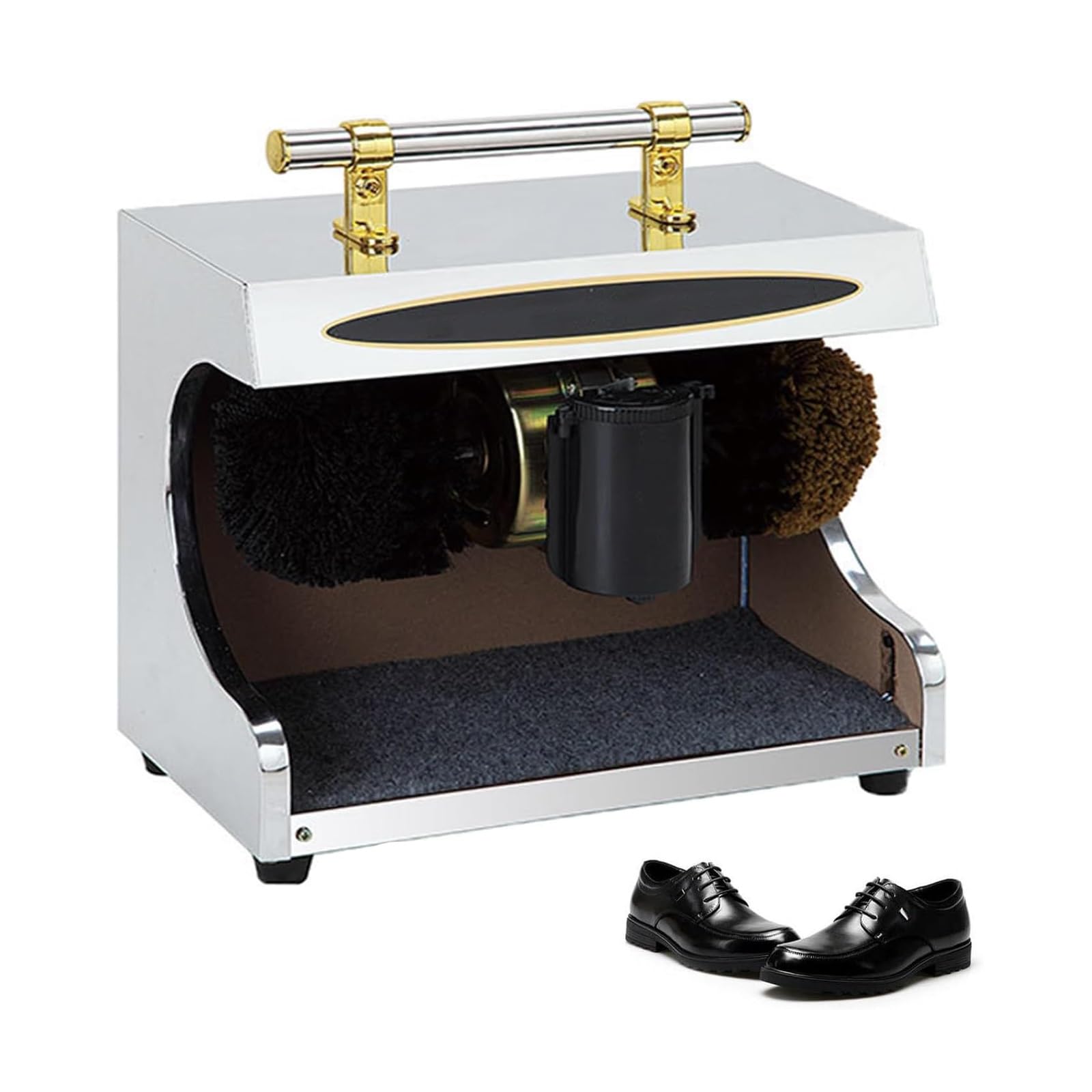 Máquina Comercial Automática De Lustrado De Calzado por Inducción con Cepillos Suaves Y Pulidos Ideal para Familias, Hoteles Y Bancos Brillo De Alto Rendimiento(B)
