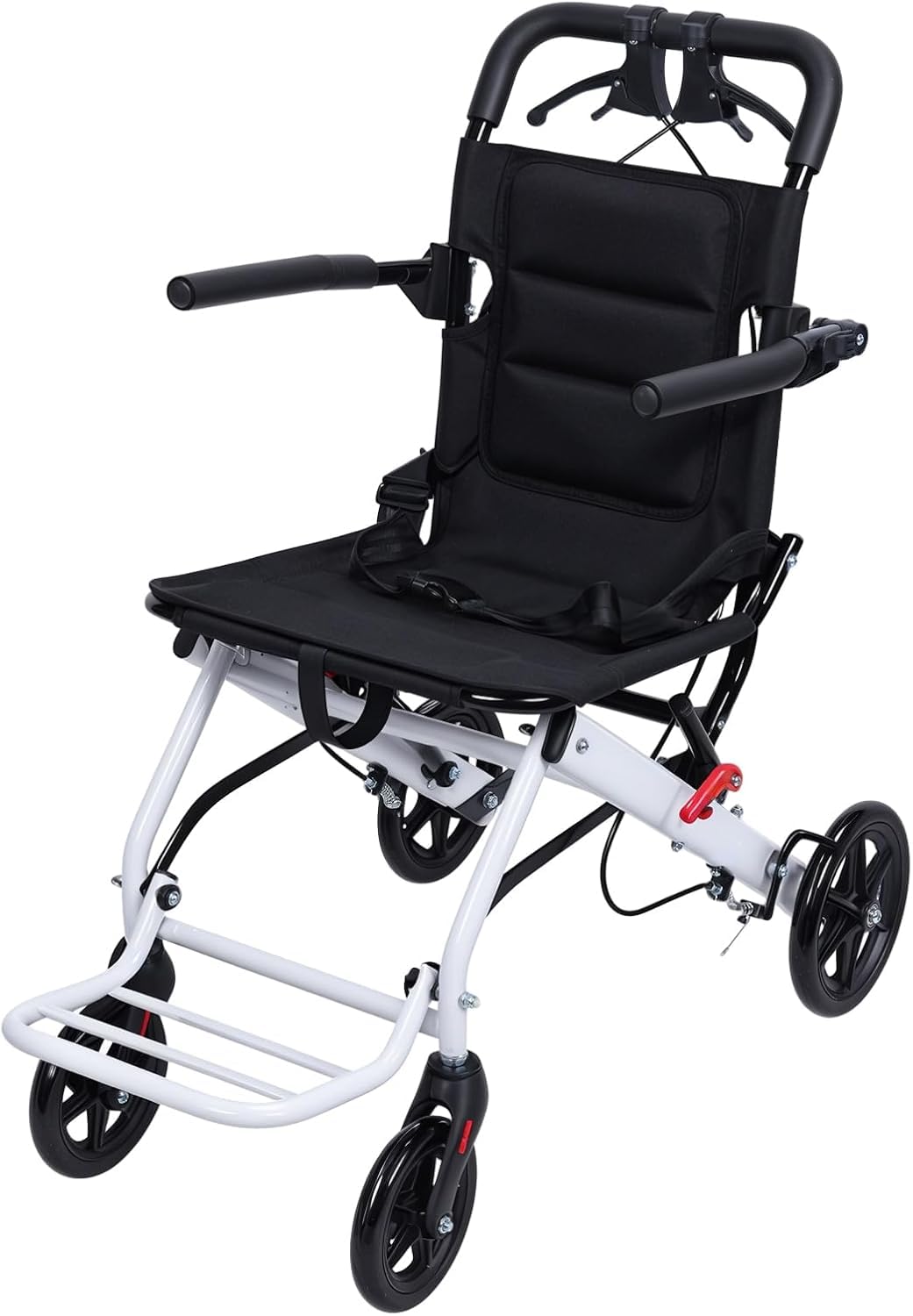 YGNVMCXJG Lightweight Foldable Transport Wheelchair for Adults & Seniors – Portable Travel & Transfer Chair, Airplane Friendly