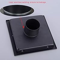 Vista 5 de TRUSTMI Drenaje de ducha cuadrado de 6 pulgadas, color negro mate con rejilla extraíble, cubierta de drenaje de piso de rejilla extraíble, salida